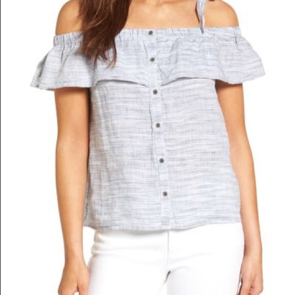 Lucky Brand Tops - NWT Lucky Brand off the should tie strap blouse 1X